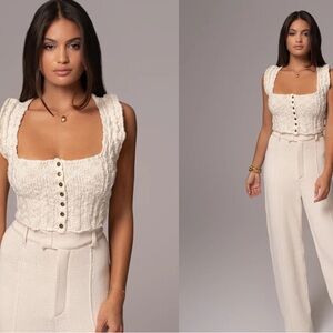 jluxabel crop button knit m nwt